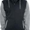 "2-Tone Zip" Vest Met Capuchon Zwart-grijs Van Urban Classics -Sportkleding 206616a emp