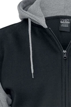 "2-Tone Zip" Vest Met Capuchon Zwart-grijs Van Urban Classics -Sportkleding 206616d