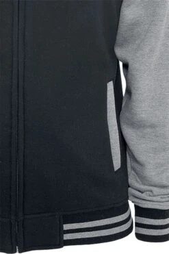 "2-Tone Zip" Vest Met Capuchon Zwart-grijs Van Urban Classics -Sportkleding 206616d2