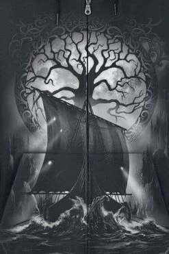 "Naglfar" Vest Met Capuchon Zwart Van Toxic Angel -Sportkleding 280052d emp