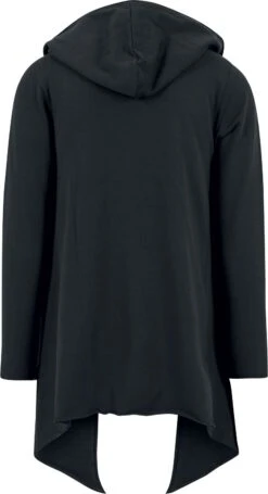 "Long Hooded Open Edge Cardigan" Cardigan Zwart Van Urban Classics -Sportkleding 330130b emp