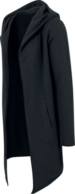 "Long Hooded Open Edge Cardigan" Cardigan Zwart Van Urban Classics -Sportkleding 330130c emp