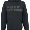 "Black Is My Happy Colour" Trui Met Capuchon Zwart Van Slogans -Sportkleding 335842a