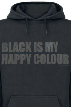 "Black Is My Happy Colour" Trui Met Capuchon Zwart Van Slogans -Sportkleding 335842d