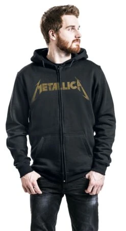 "Hetfield Iron Cross Guitar" Vest Met Capuchon Zwart Van Metallica -Sportkleding 341625wa