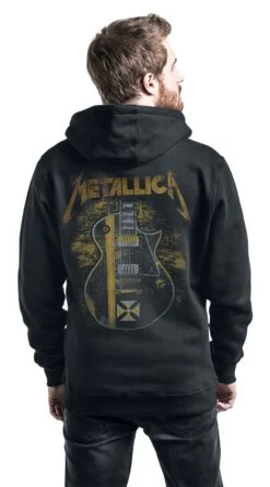 "Hetfield Iron Cross Guitar" Vest Met Capuchon Zwart Van Metallica -Sportkleding 341625wb