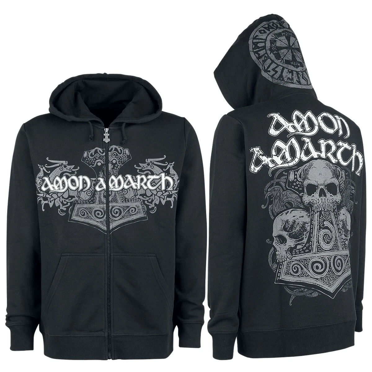 "Thorhammer" Vest Met Capuchon Zwart Van Amon Amarth 3 "Thorhammer" Vest Met Capuchon Zwart Van Amon Amarth
