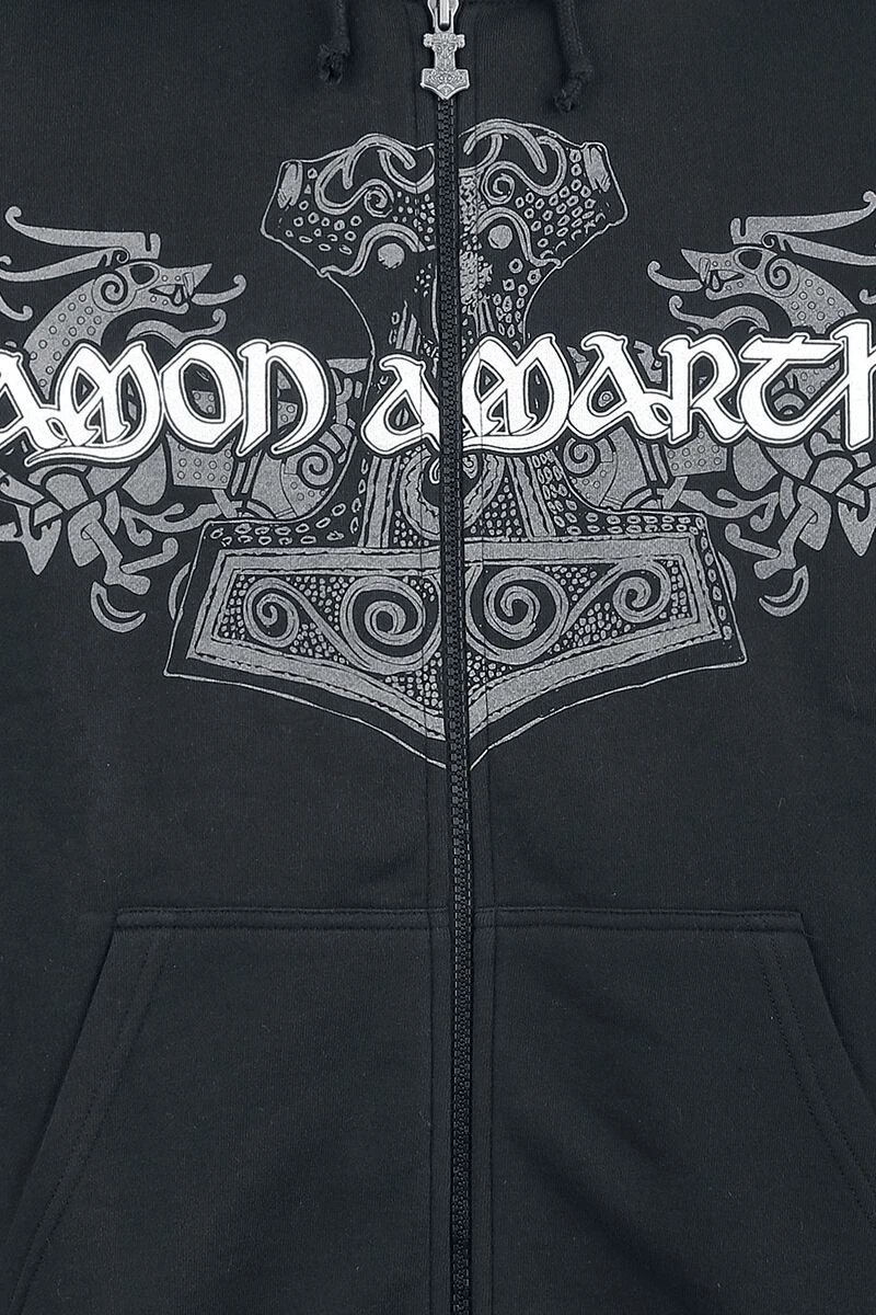 "Thorhammer" Vest Met Capuchon Zwart Van Amon Amarth 8 "Thorhammer" Vest Met Capuchon Zwart Van Amon Amarth - Afbeelding 6