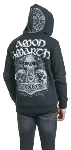 "Thorhammer" Vest Met Capuchon Zwart Van Amon Amarth 19 "Thorhammer" Vest Met Capuchon Zwart Van Amon Amarth -Sportkleding 345053wb emp