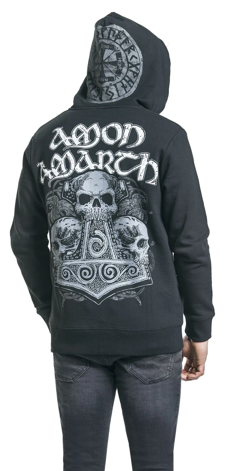 "Thorhammer" Vest Met Capuchon Zwart Van Amon Amarth 11 "Thorhammer" Vest Met Capuchon Zwart Van Amon Amarth - Afbeelding 9