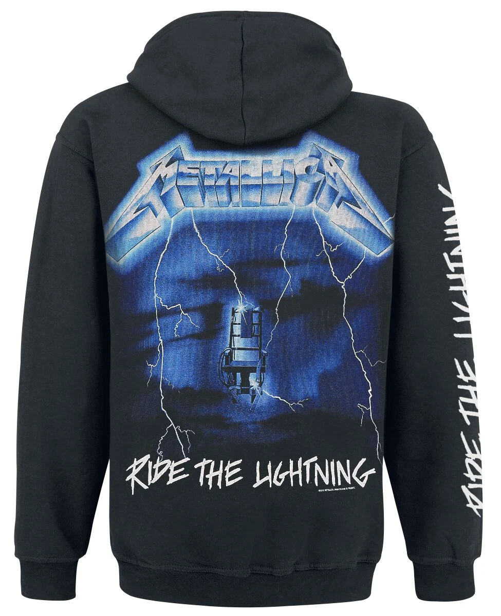 "Ride The Lightning" Vest Met Capuchon Zwart Van Metallica 4 "Ride The Lightning" Vest Met Capuchon Zwart Van Metallica - Afbeelding 2