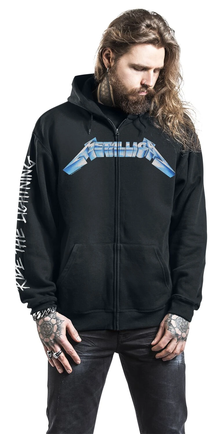 "Ride The Lightning" Vest Met Capuchon Zwart Van Metallica 8 "Ride The Lightning" Vest Met Capuchon Zwart Van Metallica - Afbeelding 6