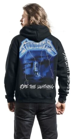 "Ride The Lightning" Vest Met Capuchon Zwart Van Metallica 15 "Ride The Lightning" Vest Met Capuchon Zwart Van Metallica -Sportkleding 352503wb emp
