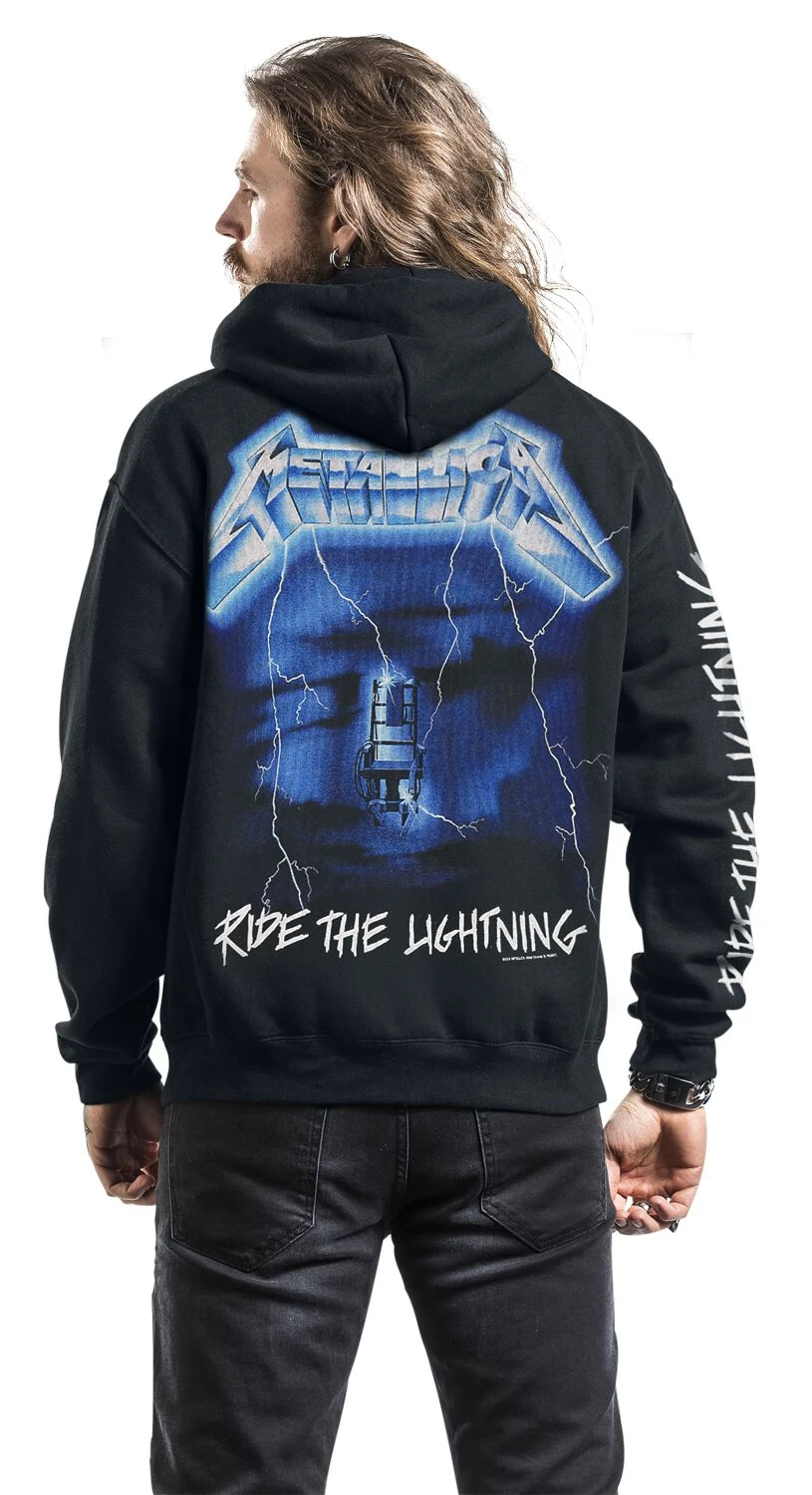 "Ride The Lightning" Vest Met Capuchon Zwart Van Metallica 9 "Ride The Lightning" Vest Met Capuchon Zwart Van Metallica - Afbeelding 7