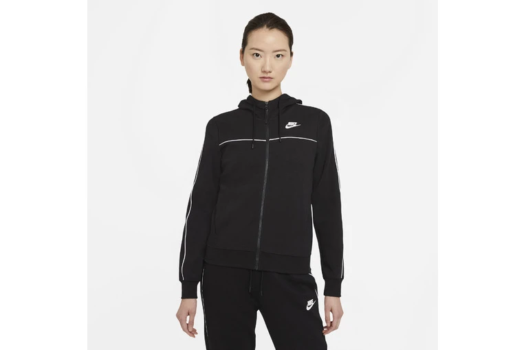 Nike Sportwear FZ Hoodie Zwrt/wit Dames 3 Nike Sportwear FZ Hoodie Zwrt/wit Dames