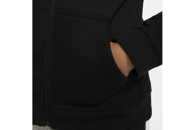 Nike Club FZ Hoodie Zwart/wit Kids 5 Nike Club FZ Hoodie Zwart/wit Kids - Afbeelding 3