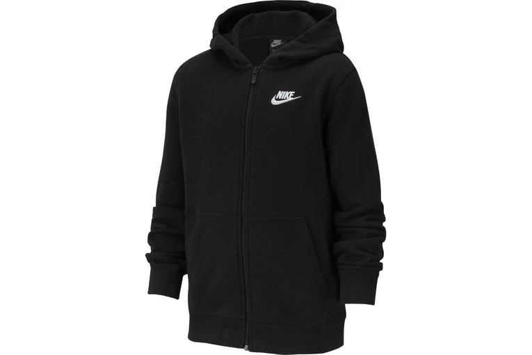 Nike Club FZ Hoodie Zwart/wit Kids 6 Nike Club FZ Hoodie Zwart/wit Kids - Afbeelding 4