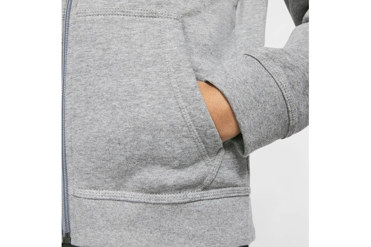 Nike Club FZ Hoodie Grijs Kids 6 Nike Club FZ Hoodie Grijs Kids - Afbeelding 4