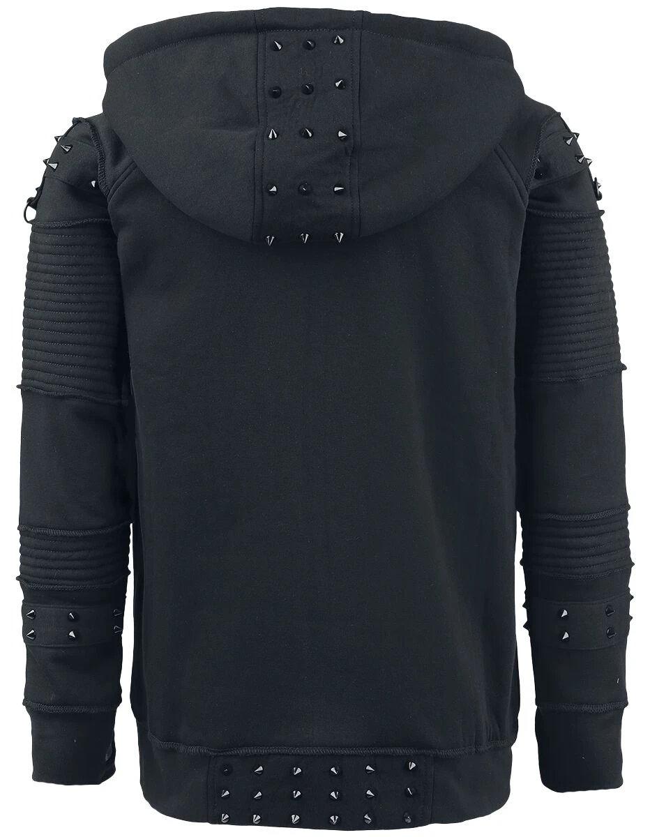 "Black Chrome Hood" Vest Met Capuchon Zwart Van Vixxsin 4 "Black Chrome Hood" Vest Met Capuchon Zwart Van Vixxsin - Afbeelding 2