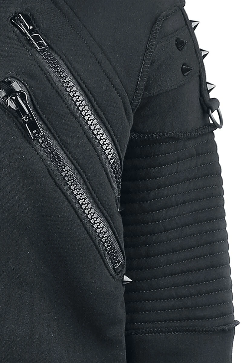 "Black Chrome Hood" Vest Met Capuchon Zwart Van Vixxsin 6 "Black Chrome Hood" Vest Met Capuchon Zwart Van Vixxsin - Afbeelding 4