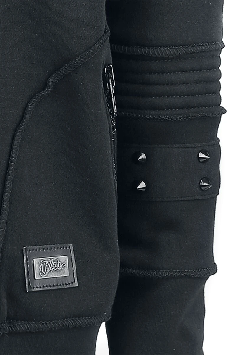 "Black Chrome Hood" Vest Met Capuchon Zwart Van Vixxsin 7 "Black Chrome Hood" Vest Met Capuchon Zwart Van Vixxsin - Afbeelding 5