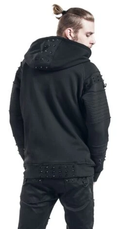 "Black Chrome Hood" Vest Met Capuchon Zwart Van Vixxsin 15 "Black Chrome Hood" Vest Met Capuchon Zwart Van Vixxsin -Sportkleding 384092wb