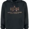 "Basic Hoodie" Trui Met Capuchon Zwart-goudkleurig Van Alpha Industries 2 "Basic Hoodie" Trui Met Capuchon Zwart-goudkleurig Van Alpha Industries -Sportkleding 386217a