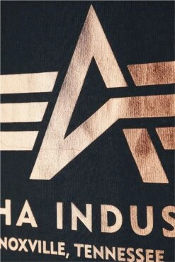 "Basic Hoodie" Trui Met Capuchon Zwart-goudkleurig Van Alpha Industries -Sportkleding 386217d