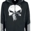 "Punisher" Vest Met Capuchon Zwart-grijs Van The Punisher 2 "Punisher" Vest Met Capuchon Zwart-grijs Van The Punisher -Sportkleding 447937a