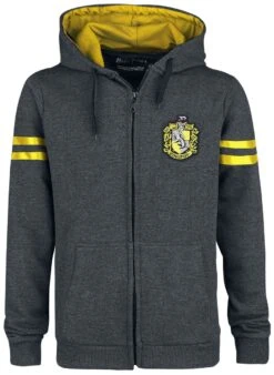 "Hufflepuff Sport" Vest Met Capuchon Grijs-geel Van Harry Potter