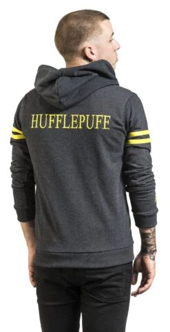 "Hufflepuff Sport" Vest Met Capuchon Grijs-geel Van Harry Potter -Sportkleding 453632wb