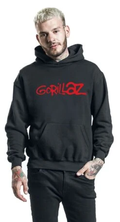 "Logo" Trui Met Capuchon Zwart Van Gorillaz -Sportkleding 454363wa