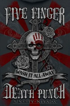 "Wash It All Away" Trui Met Capuchon Zwart Van Five Finger Death Punch -Sportkleding 454548d2