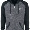"Grey/Black Hooded Jacket" Vest Met Capuchon Grijs-zwart Van RED By EMP