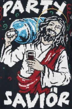 "Saviour Christmas Sweater" Christmas Jumper Zwart-groen-wit Van Urban Classics -Sportkleding 468956d