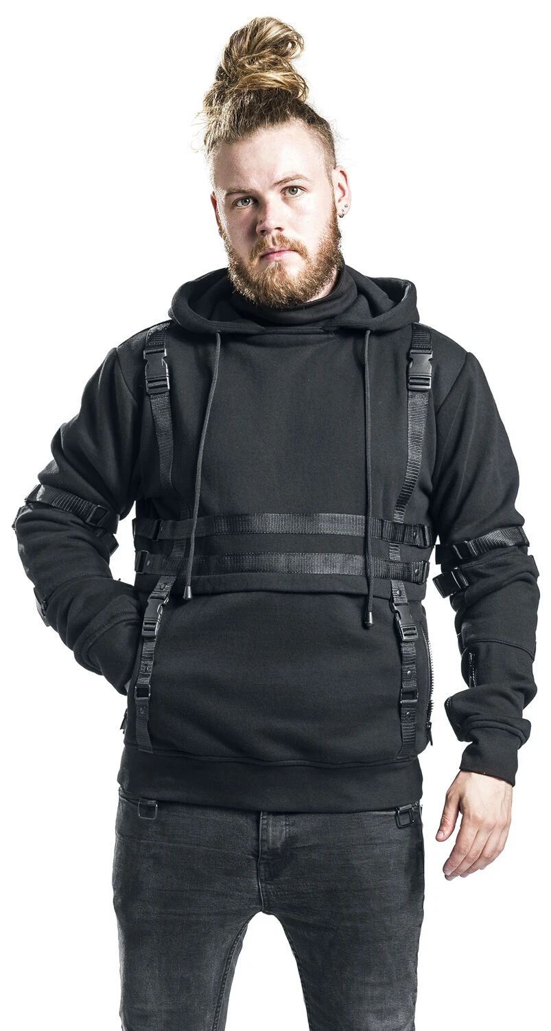 "Teo Hood" Trui Met Capuchon Zwart Van Chemical Black 6 "Teo Hood" Trui Met Capuchon Zwart Van Chemical Black - Afbeelding 4