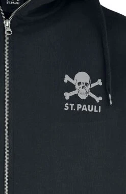 "FC St. Pauli - Skull" Vest Met Capuchon Zwart Van FC St. Pauli -Sportkleding 479923d