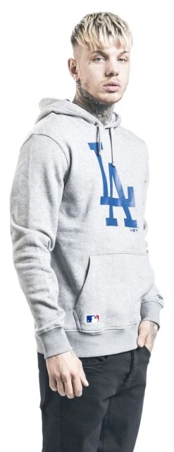 "Los Angeles Dodgers" Trui Met Capuchon Lichtgrijs Van New Era - MLB -Sportkleding 494871wa