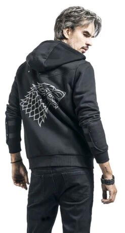 "House Stark" Vest Met Capuchon Zwart Van Game Of Thrones -Sportkleding 495414wb