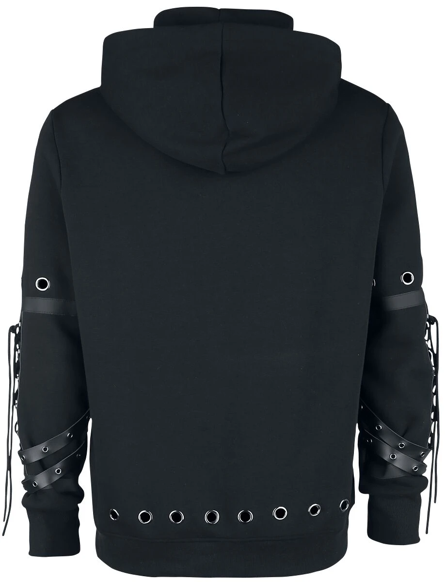 "Gothicana X Anne Stokes - Black Hoodie With Print And Details" Trui Met Capuchon Zwart Van Gothicana By EMP 4 "Gothicana X Anne Stokes - Black Hoodie With Print And Details" Trui Met Capuchon Zwart Van Gothicana By EMP - Afbeelding 2
