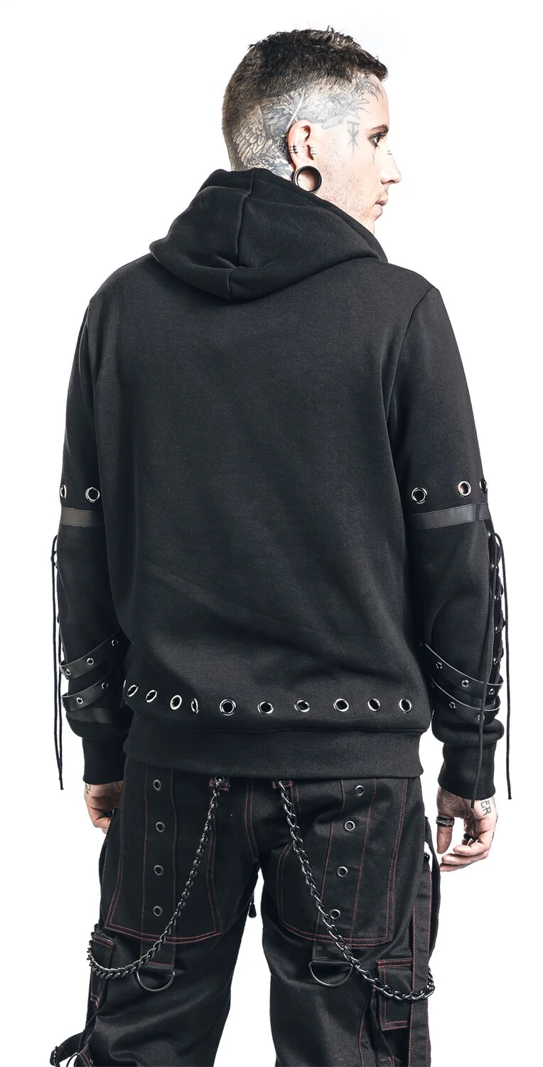 "Gothicana X Anne Stokes - Black Hoodie With Print And Details" Trui Met Capuchon Zwart Van Gothicana By EMP 8 "Gothicana X Anne Stokes - Black Hoodie With Print And Details" Trui Met Capuchon Zwart Van Gothicana By EMP - Afbeelding 6