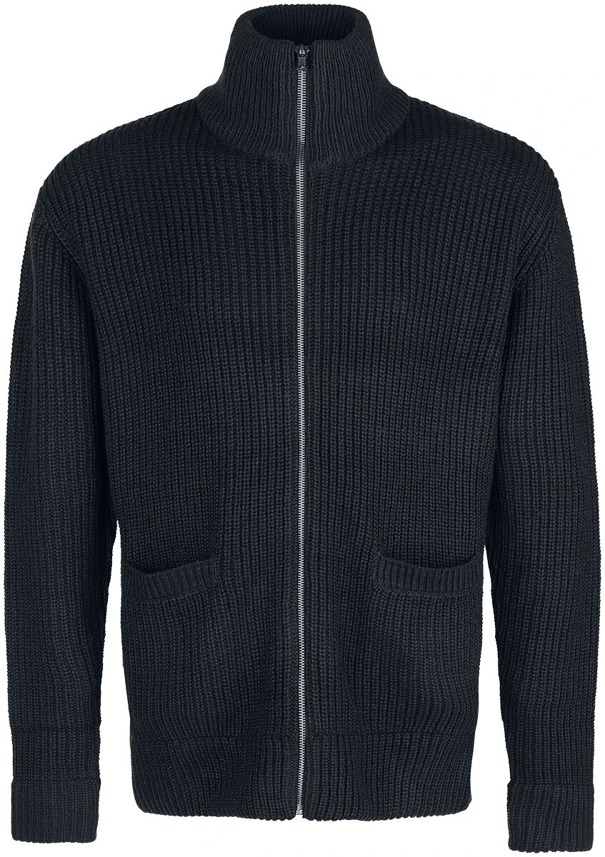 "Zip Cardigan" Cardigan Zwart Van Urban Classics 3 "Zip Cardigan" Cardigan Zwart Van Urban Classics