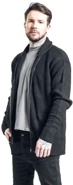 "Zip Cardigan" Cardigan Zwart Van Urban Classics 10 "Zip Cardigan" Cardigan Zwart Van Urban Classics -Sportkleding 504901wa