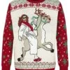"Jesus Riding Reindeer" Christmas Jumper Meerkleurig Van Ugly Christmas Sweater -Sportkleding 506526a