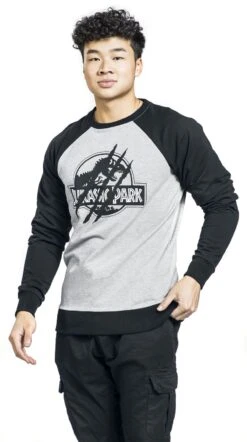 "Attacked" Sweatshirts Grijs Gemêleerd-zwart Van Jurassic Park -Sportkleding 507467wa