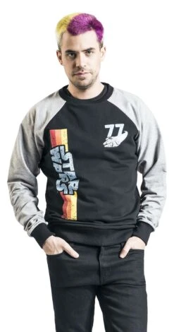 "Retro - 77" Sweatshirts Zwart/grijs Gemêleerd Van Star Wars -Sportkleding 507484wa
