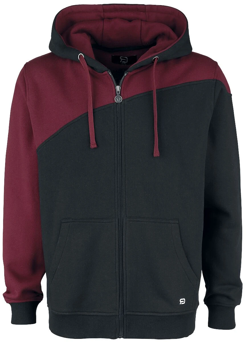 "Red-Black Hoodie Jacket" Vest Met Capuchon Bordeaux-zwart Van RED By EMP 3 "Red-Black Hoodie Jacket" Vest Met Capuchon Bordeaux-zwart Van RED By EMP