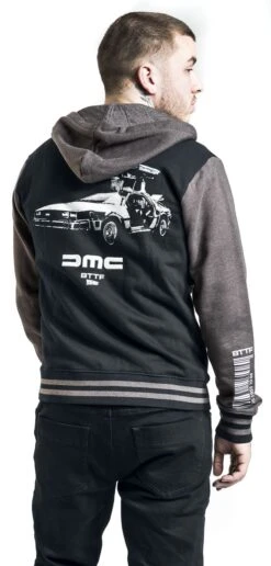 "Delorean" Vest Met Capuchon Zwart-donkergrijs Van Back To The Future -Sportkleding 511968wb
