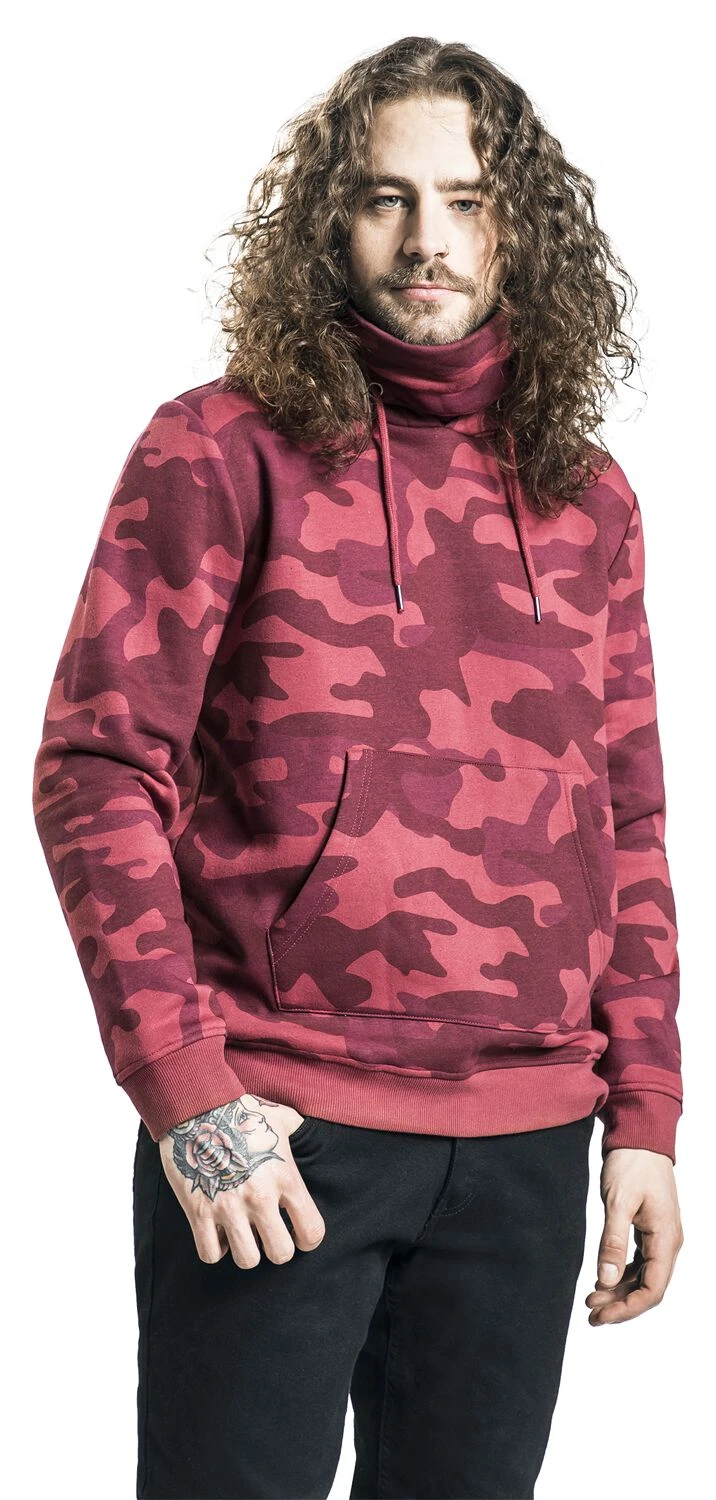 "Camo Hoodie Met Kraag" Trui Met Capuchon Bordeaux Van Black Premium By EMP 6 "Camo Hoodie Met Kraag" Trui Met Capuchon Bordeaux Van Black Premium By EMP - Afbeelding 4