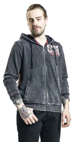 "SOA" Trui Met Capuchon Donkergrijs Van Sons Of Anarchy -Sportkleding 520425wa